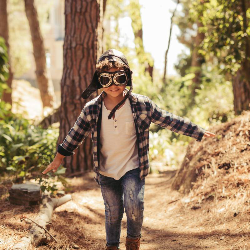 Boy playing pilot