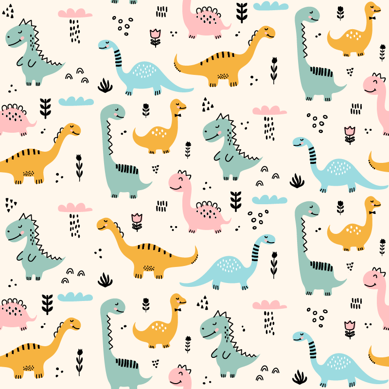 Seashell happy dinosaurs