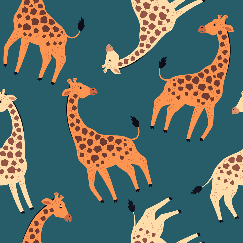 Dark green backed giraffes