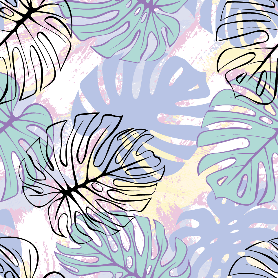 Pastel palm leaves