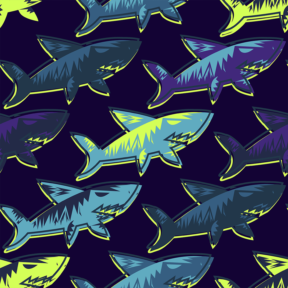 Neon sharks