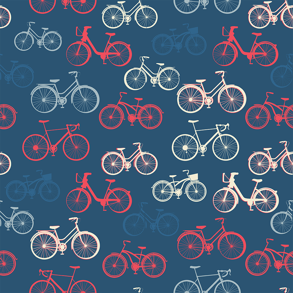 Blue red bikes
